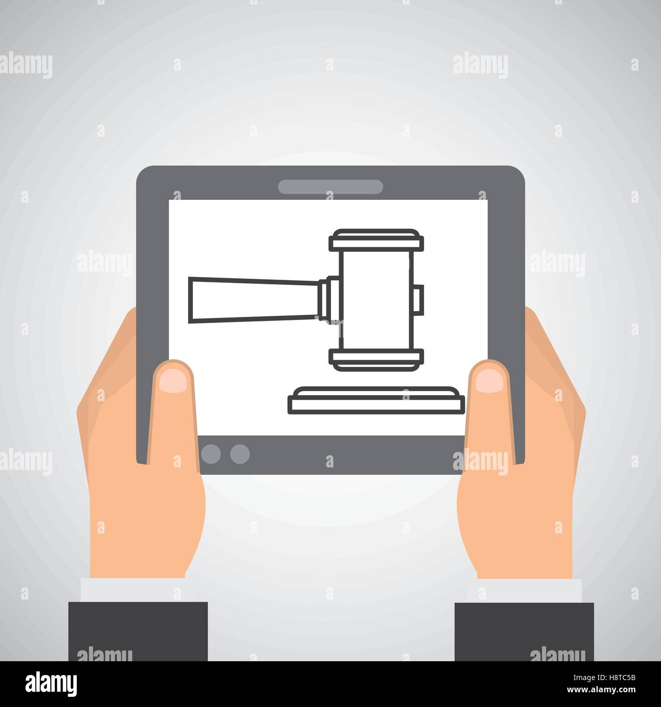 Justice Tablet hand holding tablet finance justice vector illustration eps 10 Stock ...