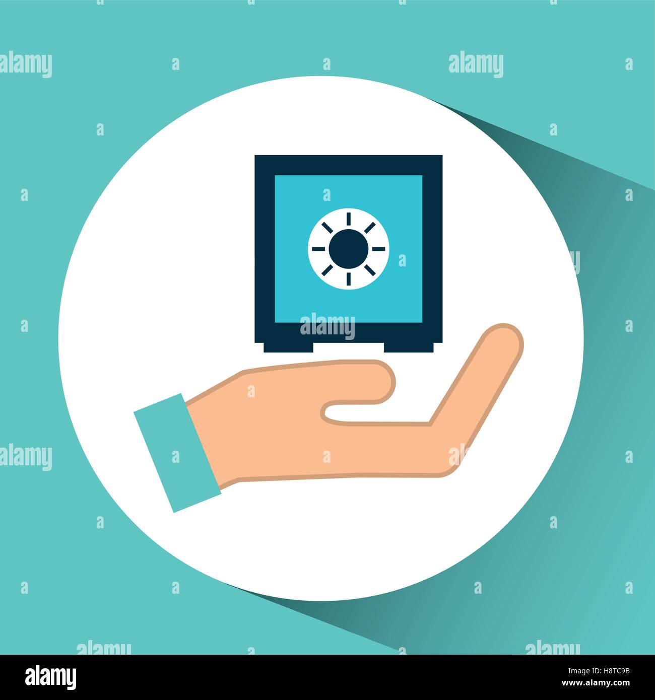 hand concept box safe money vector illustration eps 10 Stock Vector ...