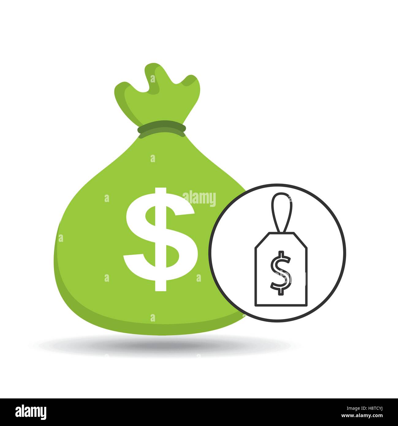 money bag sticker icon graphic vector illustration eps 10 Stock Vector ...