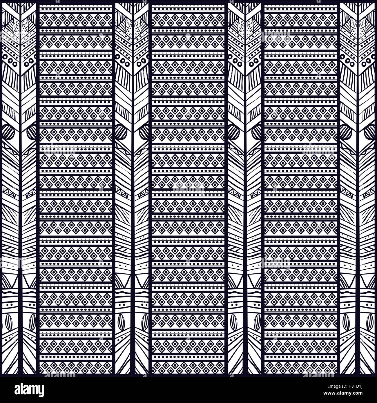 Boho style black and white background design. Bohemic decoration ...