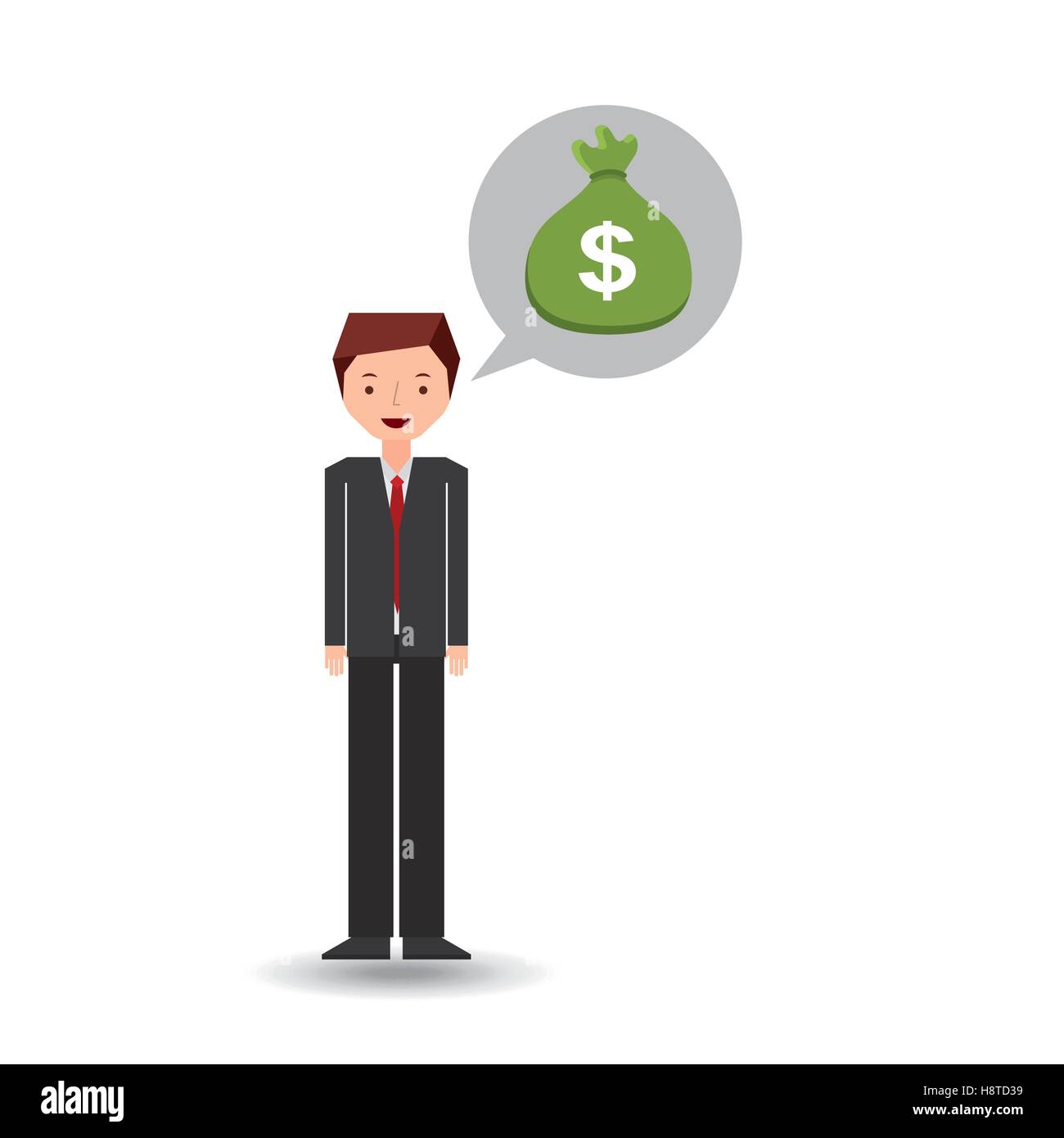 character businessman with sack money vector illustration eps 10 Stock ...