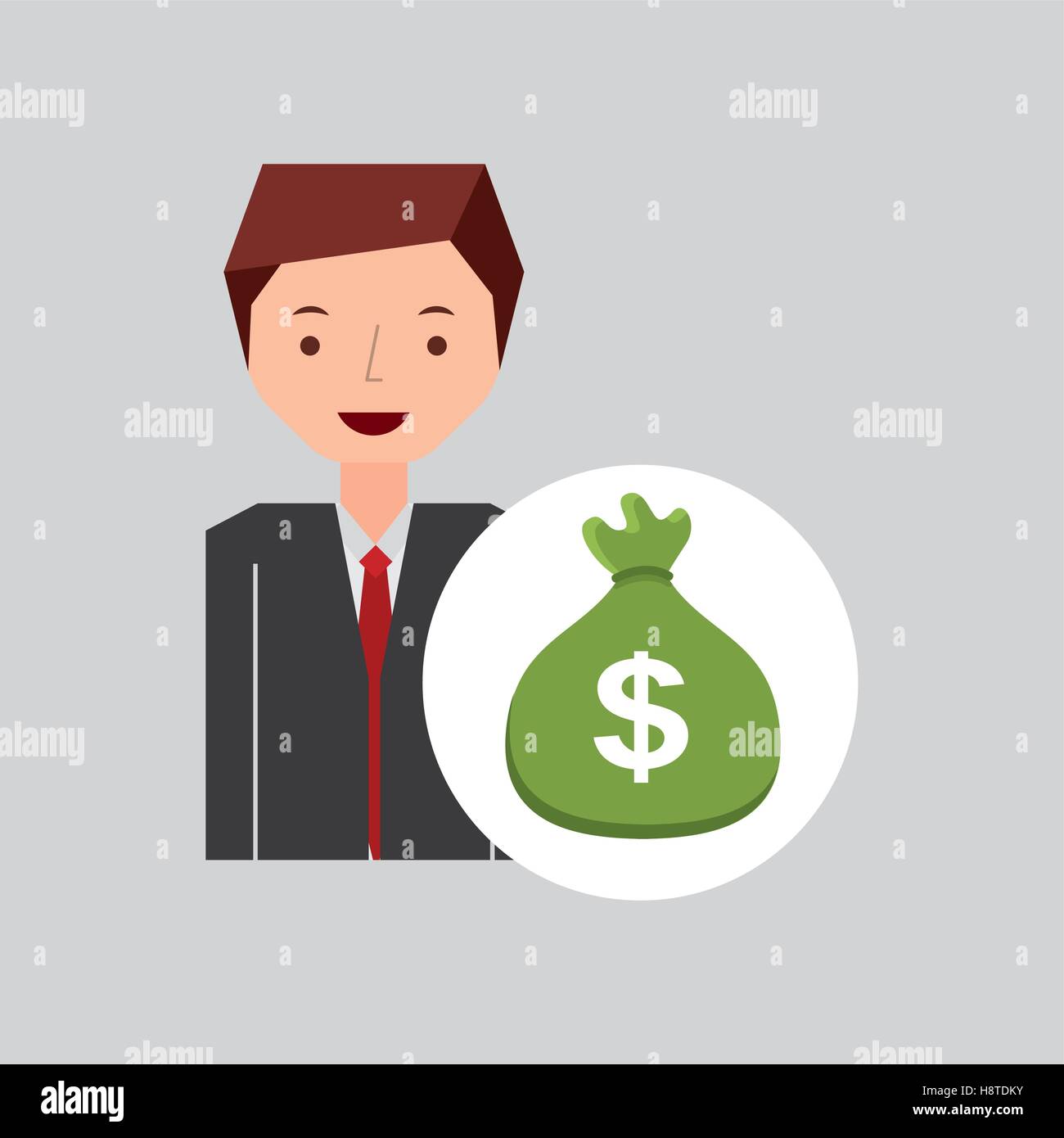 character businessman with sack money vector illustration eps 10 Stock ...