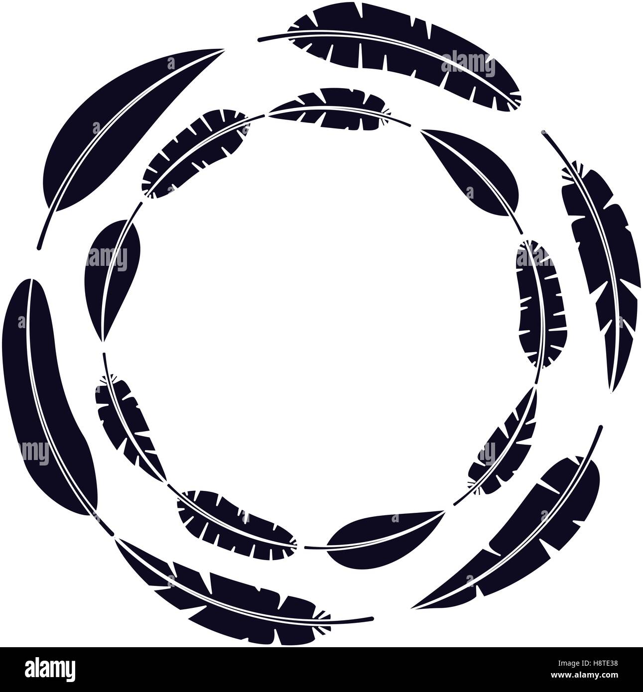 Download Feather plume and circle icon. Bohemic boho rustic ...