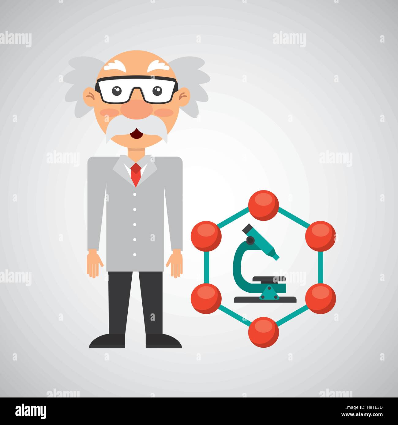 scientist chemistry concept microscope graphic vector illustration eps ...