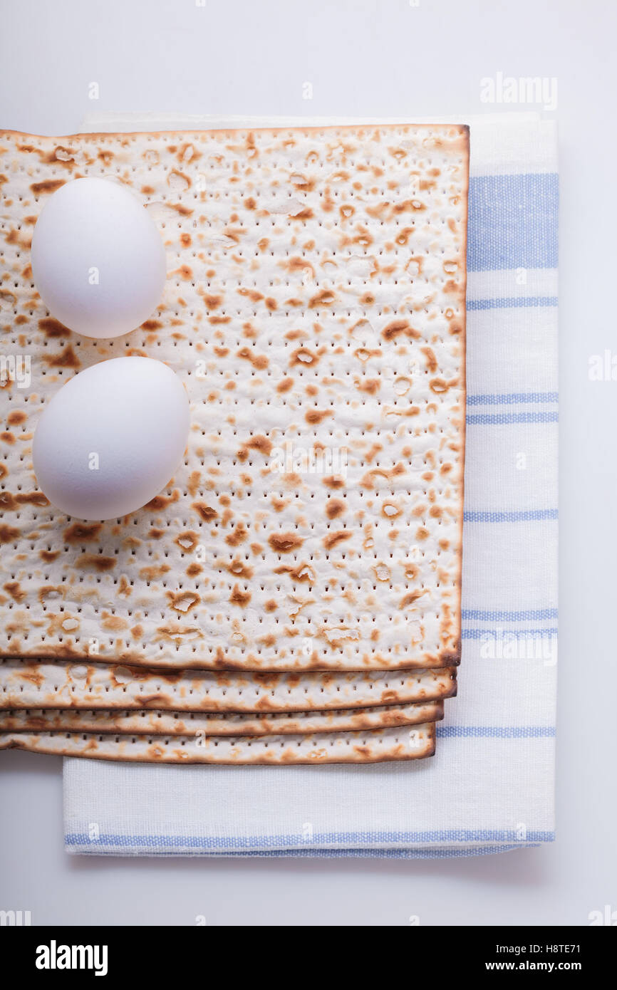 Matza and eggs for Jewish celebration passover Stock Photo Alamy