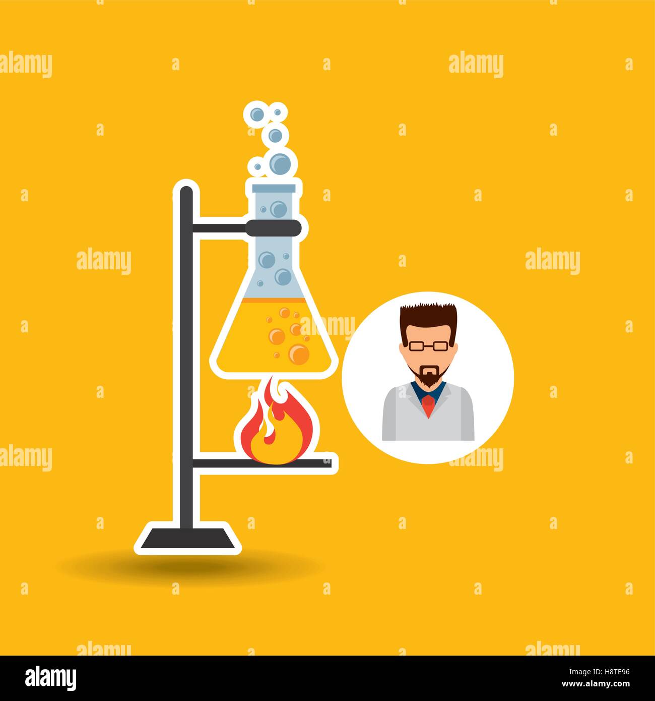 male scientist laboratory processing icon vector illustration eps 10 ...