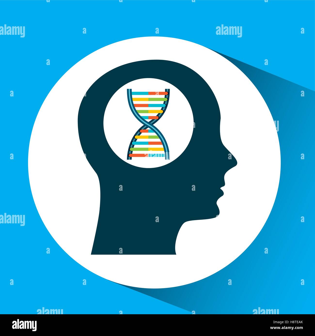 silhouette head dna molecule lab work vector illustration eps 10 Stock ...