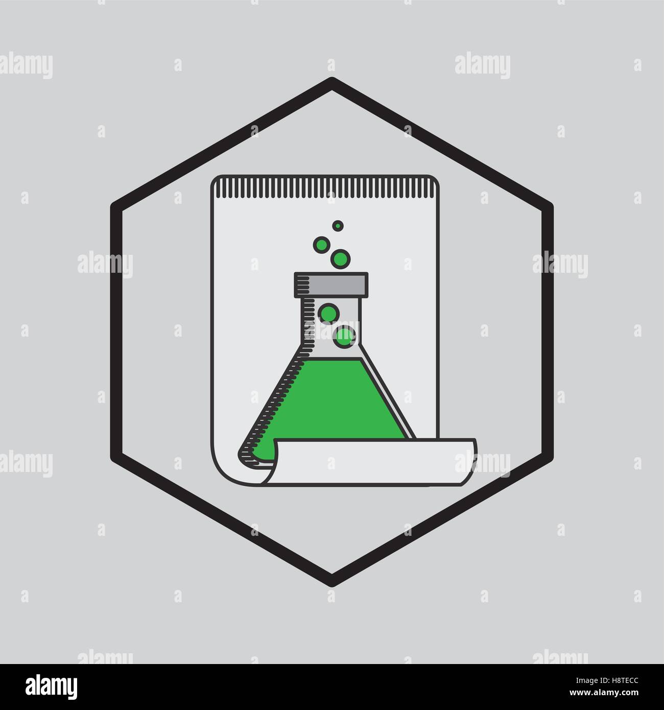 silhouette with beaker laboratory vector illusration eps 10 Stock