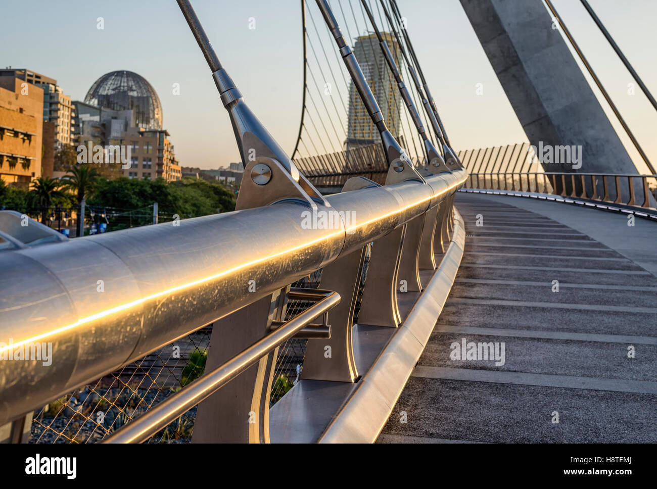 Harbor Drive Pedestrian Bridge, San Diego, California, USA Stock Photo