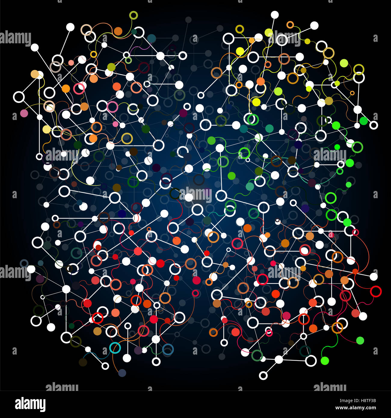 Abstract background with DNA strand, atom, molecule structure. genetic ...