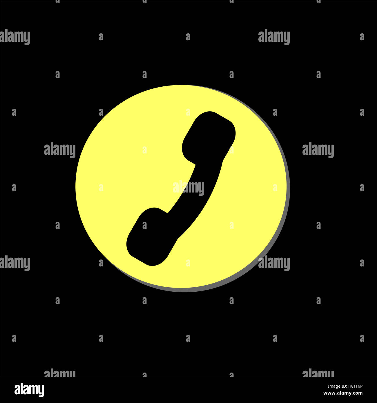 Flat icon of a phone, handset icon button. Phone icon Stock Photo Alamy