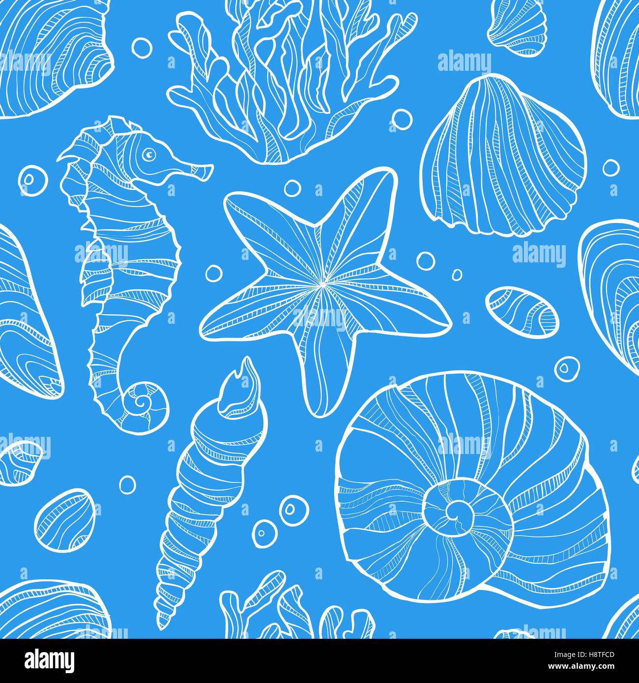 Seamless pattern with sea life Stock Vector Image & Art - Alamy