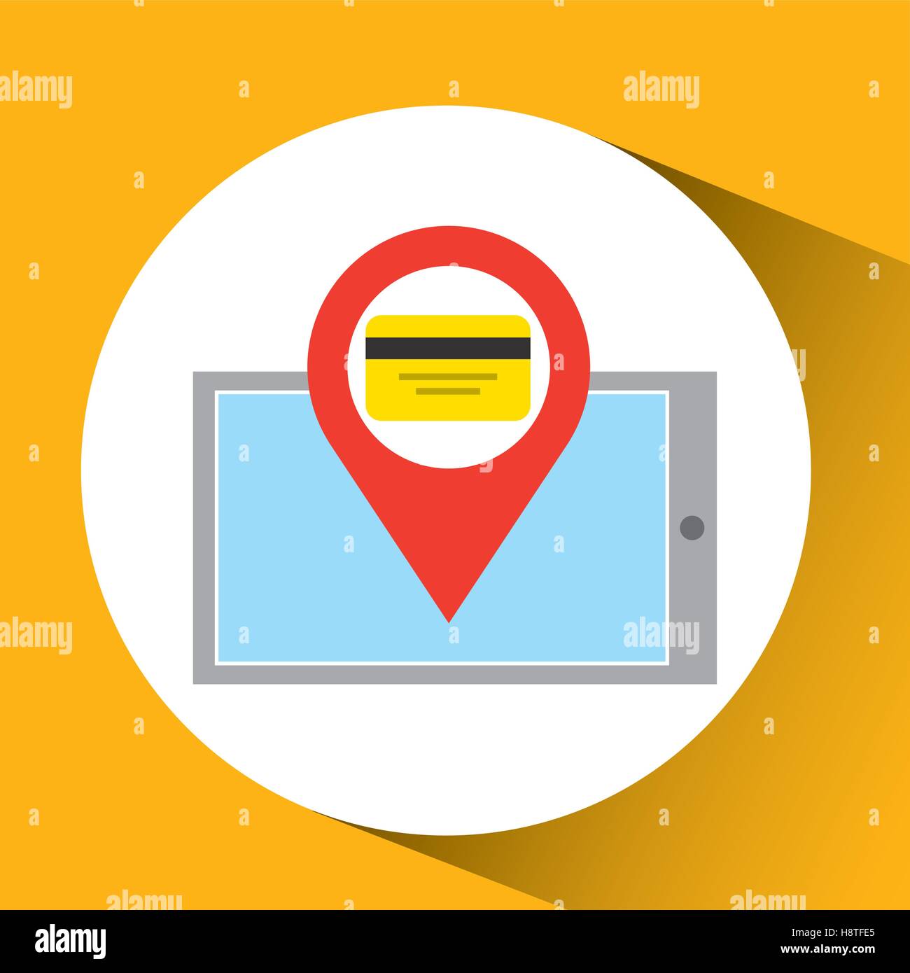 smartphone pin credit card vector illustration eps 10 Stock