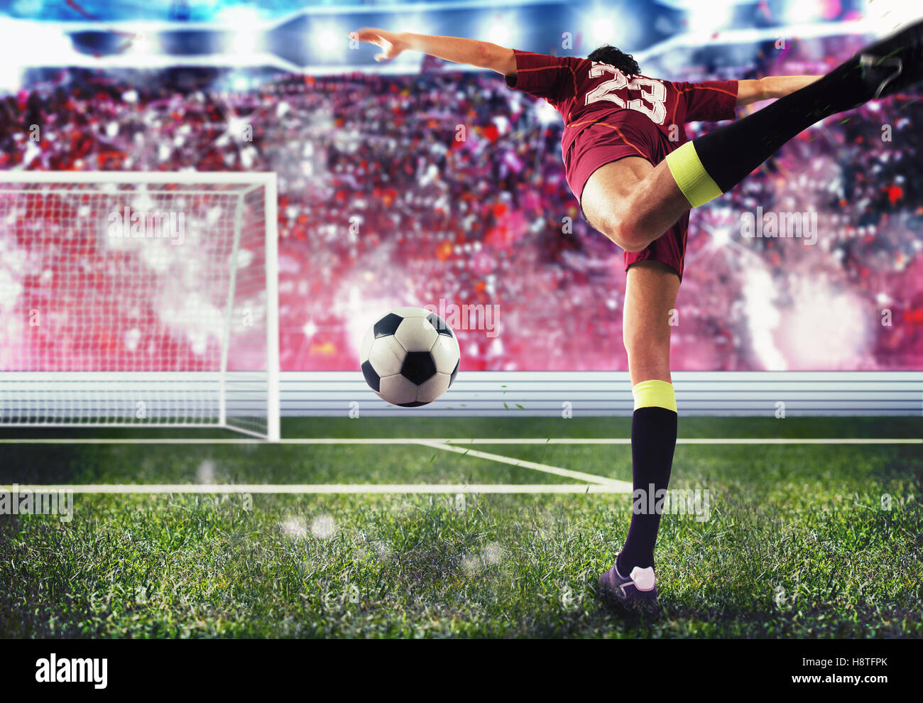 Soccer player goal Stock Photo Alamy