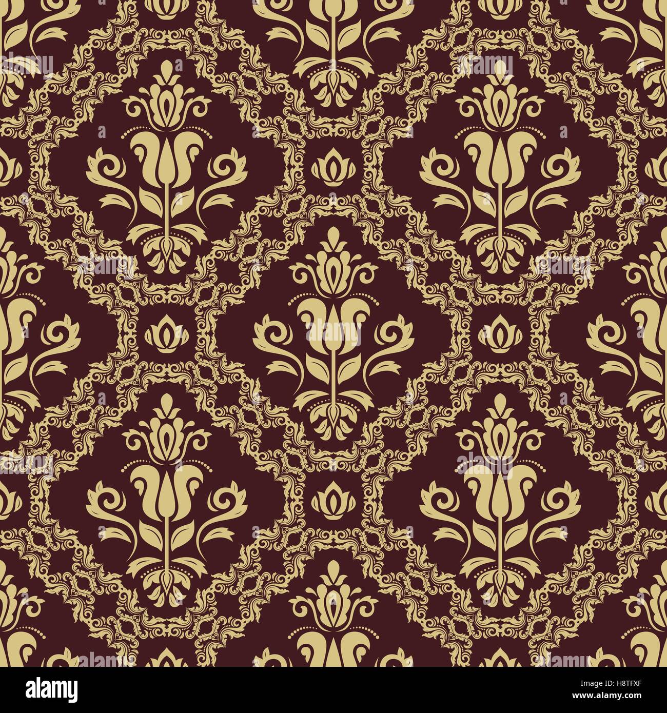 Seamless Damask Vector Background Stock Vector Image & Art - Alamy