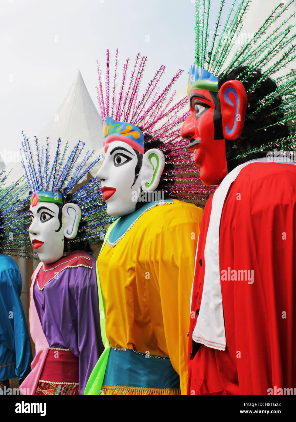 Ondel-ondel, a traditional big doll from Betawi's culture in Jakarta. Stock Photo