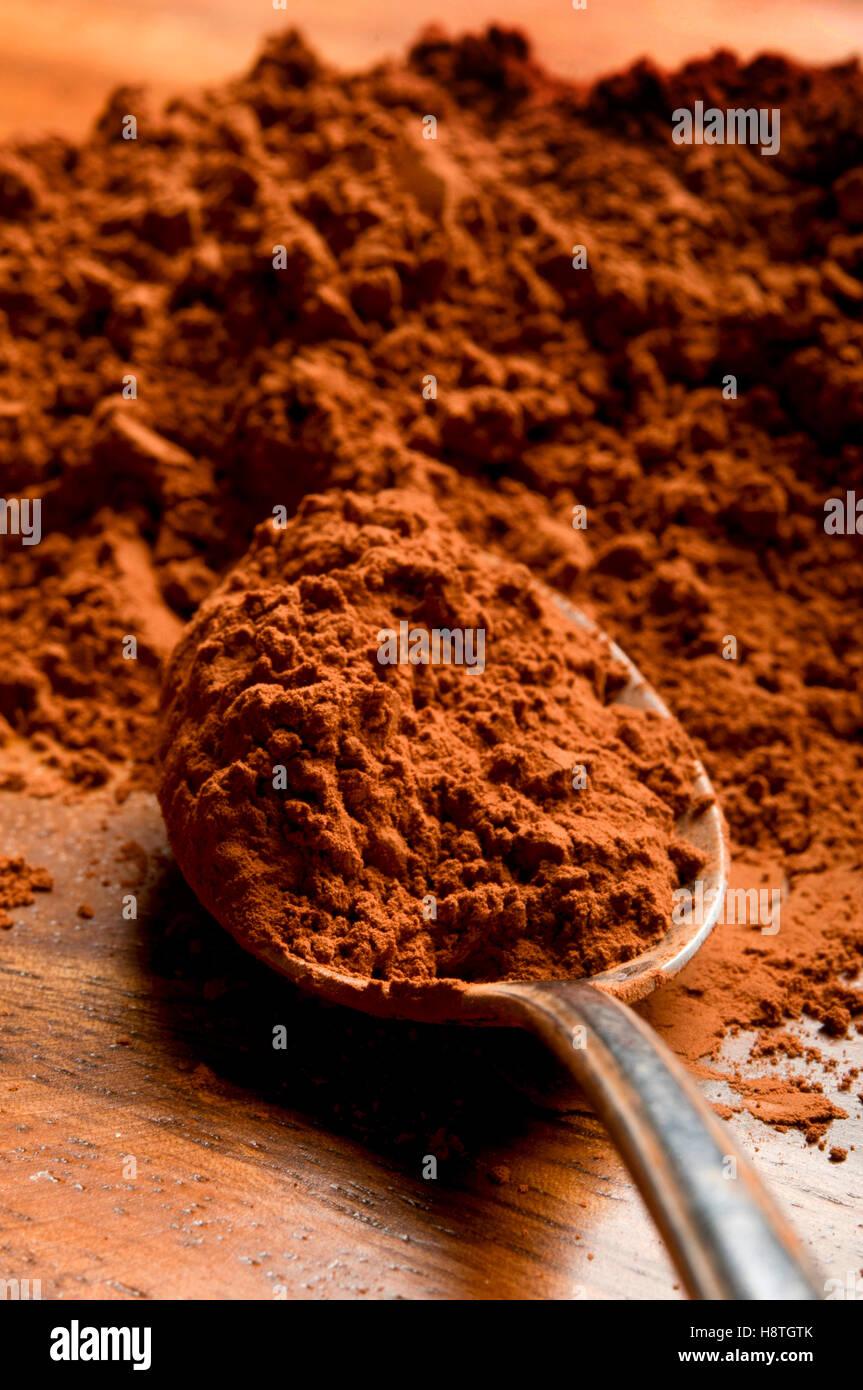 spoon of cocoa powder Stock Photo Alamy