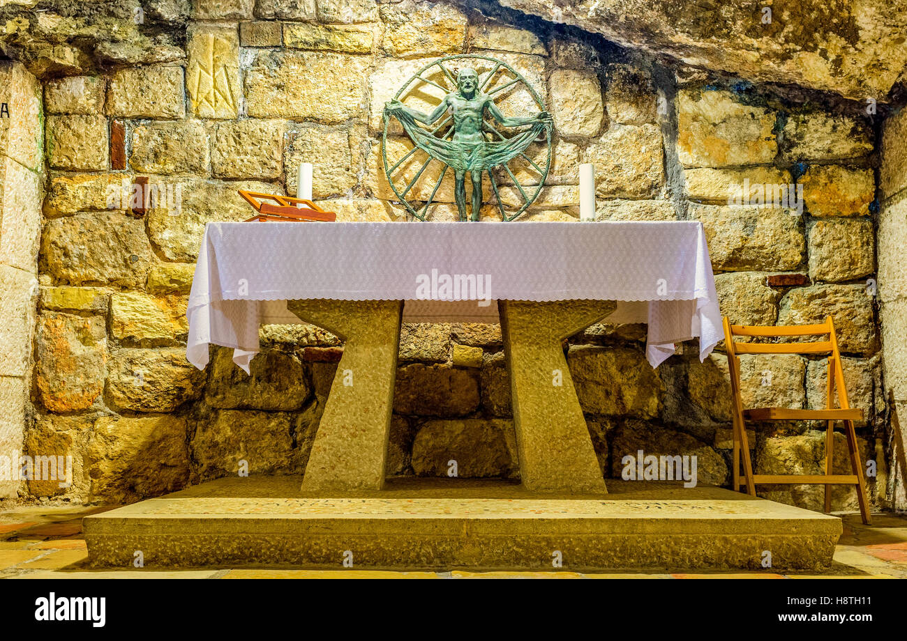 The altar in the Chapel of St. Joseph in the cave of the Church of the Nativity Stock Photo