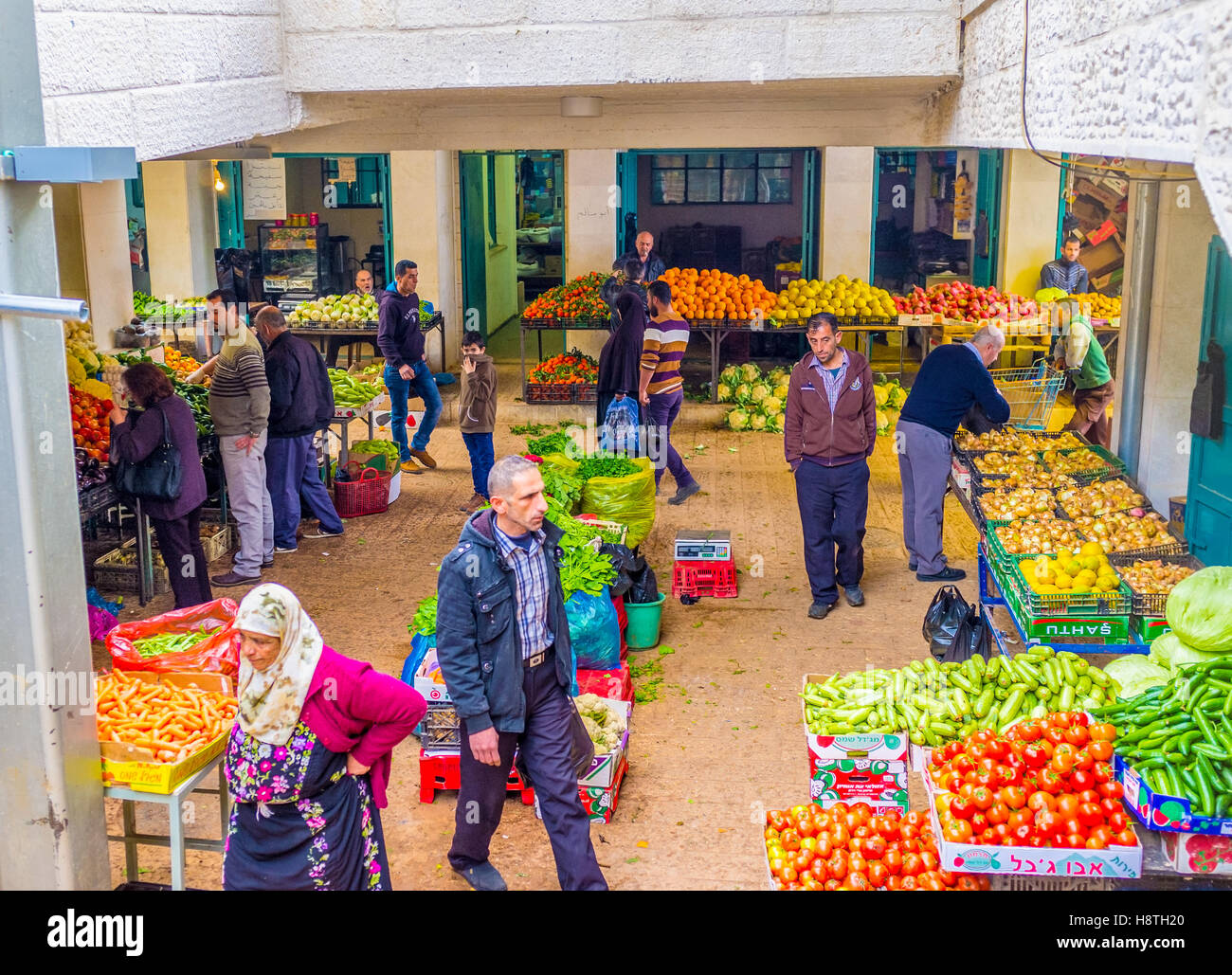 The Bethlehem market is the central vegetable market of the city Stock Photo