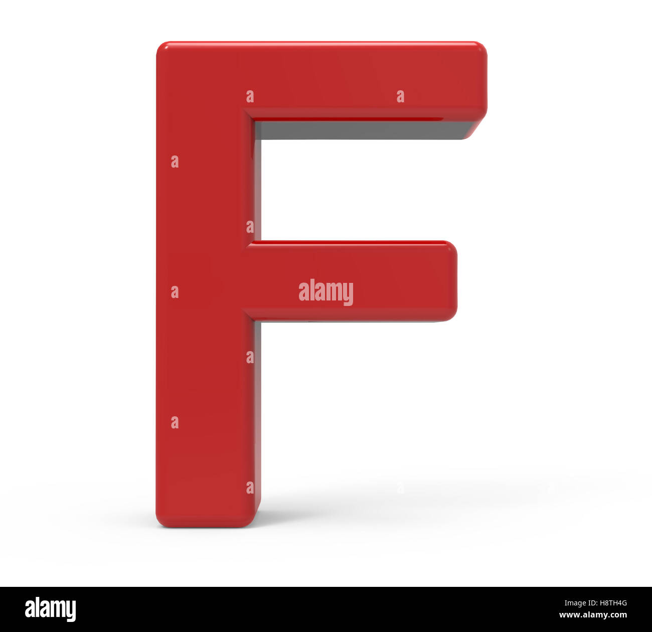 3d rendering red letter F isolated white background Stock Photo