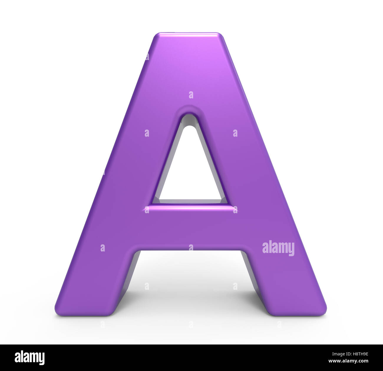 3d rendering purple letter A isolated white background Stock Photo - Alamy