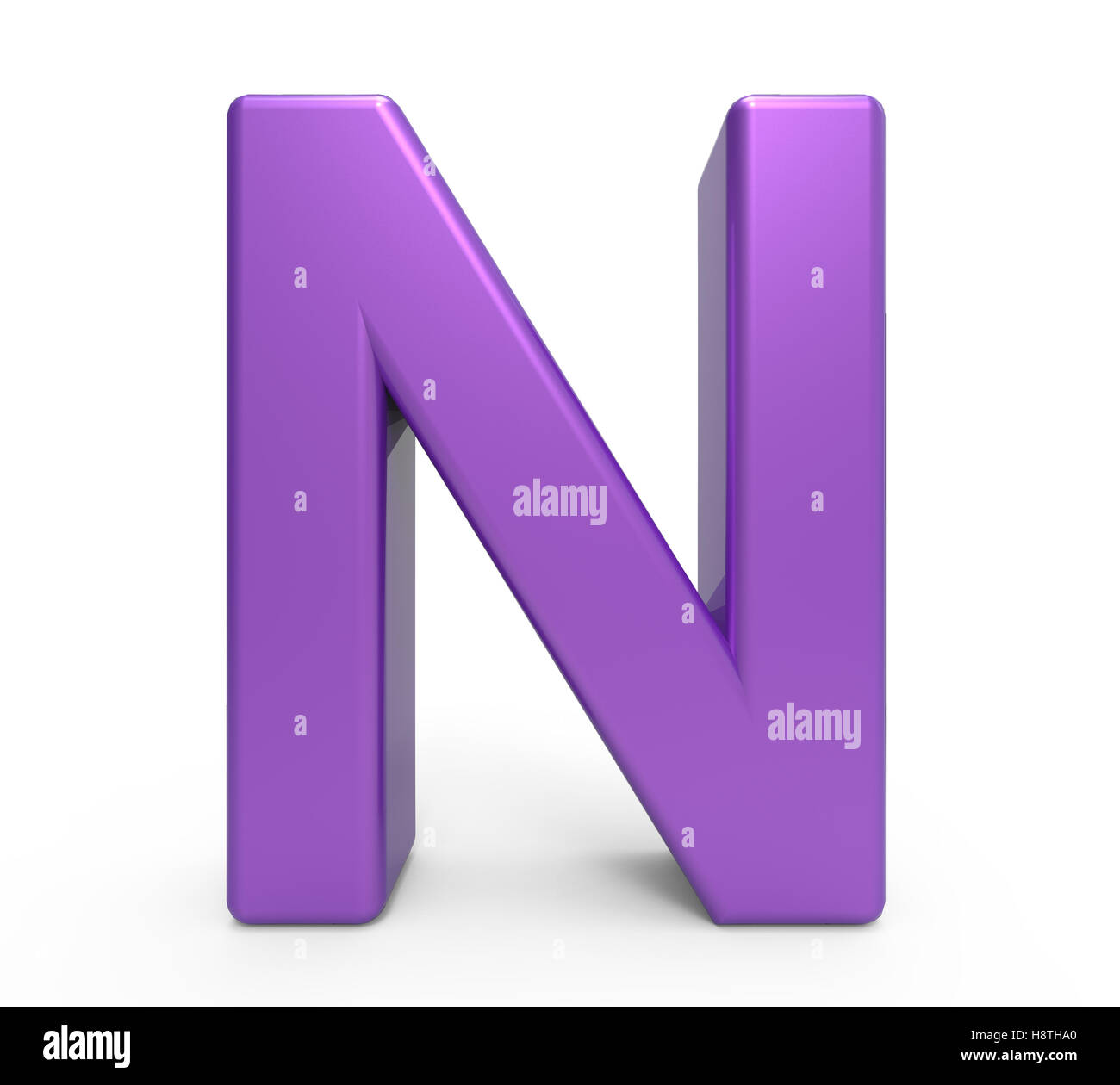 Premium PSD | 3d render purple alphabet letter n isolated