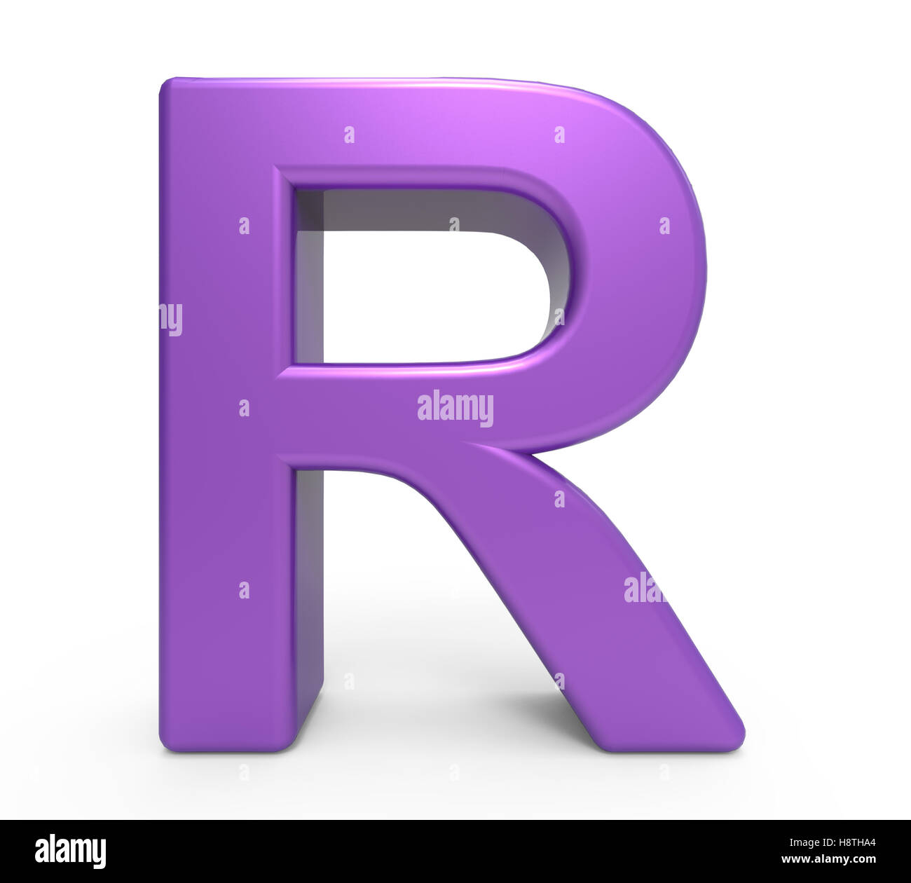 3d rendering purple letter R isolated white background Stock Photo - Alamy