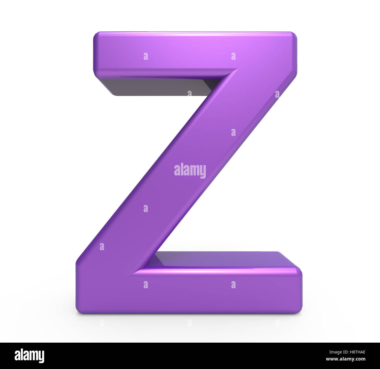 3d rendering purple letter Z isolated white background Stock Photo