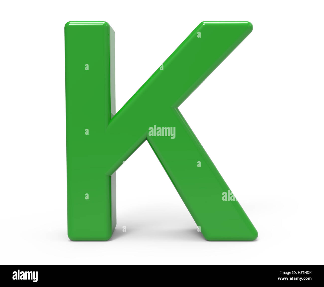 3d rendering green letter K isolated white background Stock Photo - Alamy