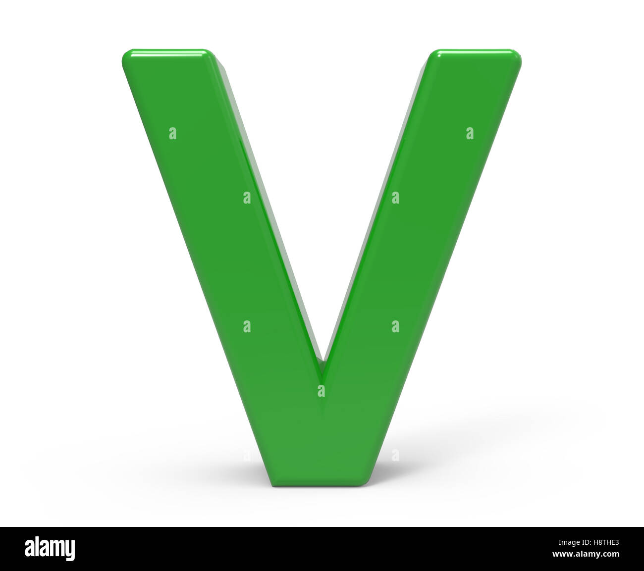 3d rendering green letter V isolated white background Stock Photo - Alamy