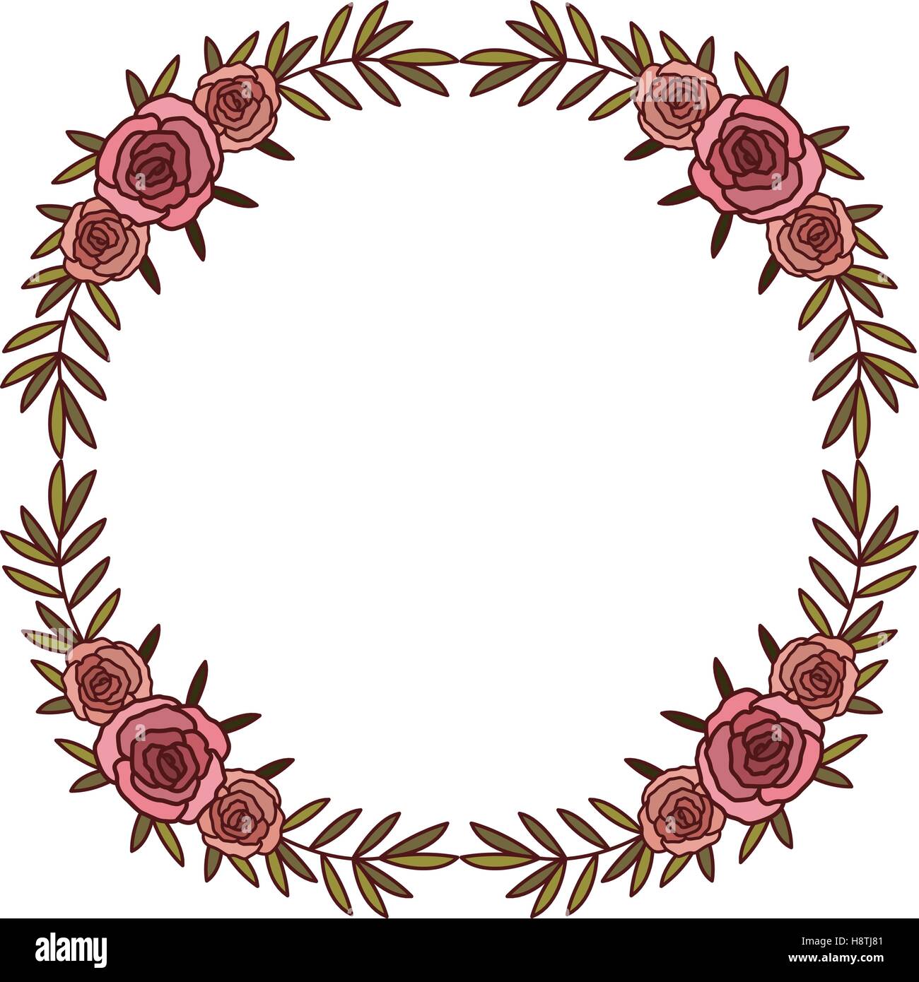 Flowers crown icon. Decoration rustic garden floral nature plant and