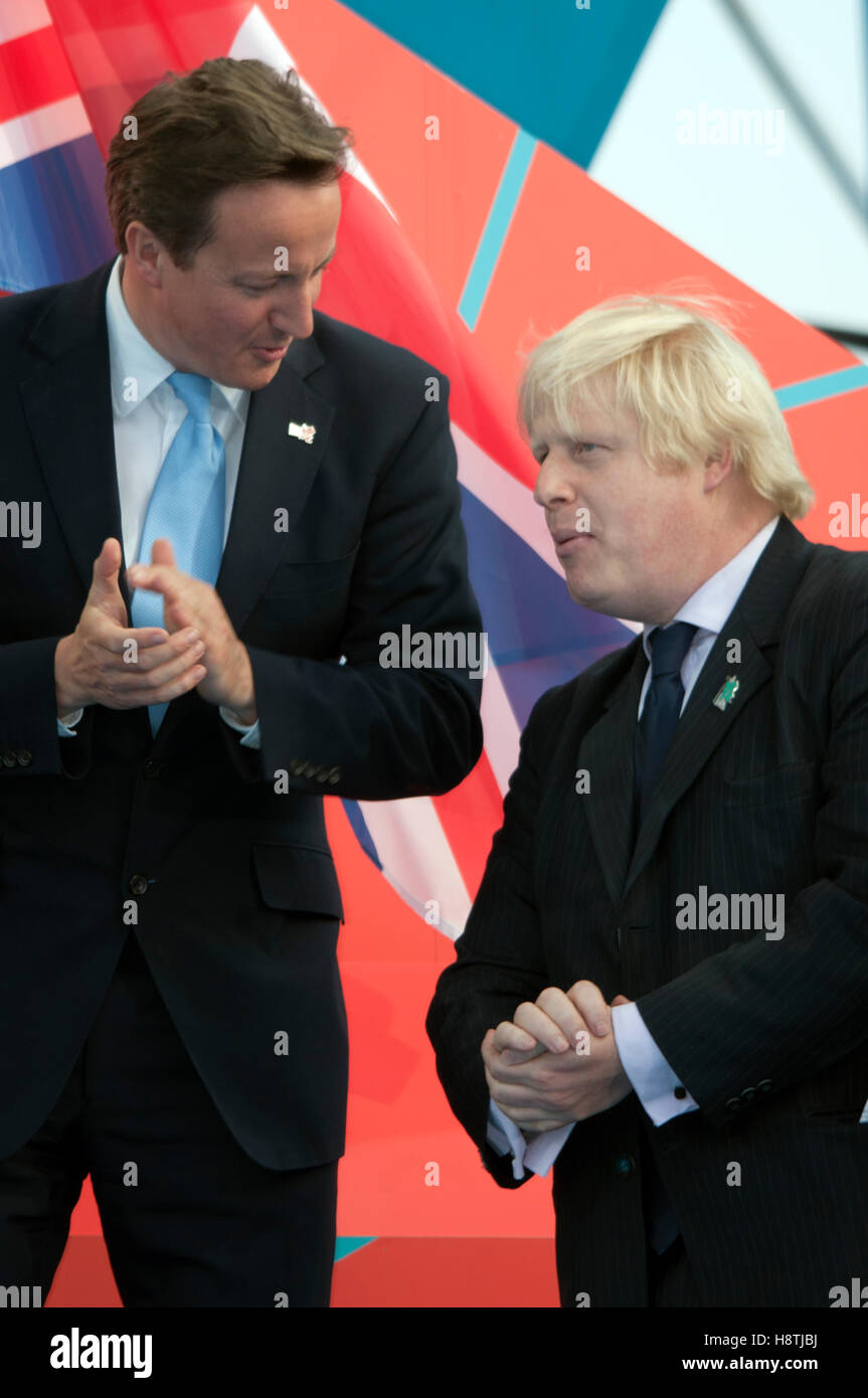 David Cameron and Boris Johnson, at the One Year To Go ceremony for the
