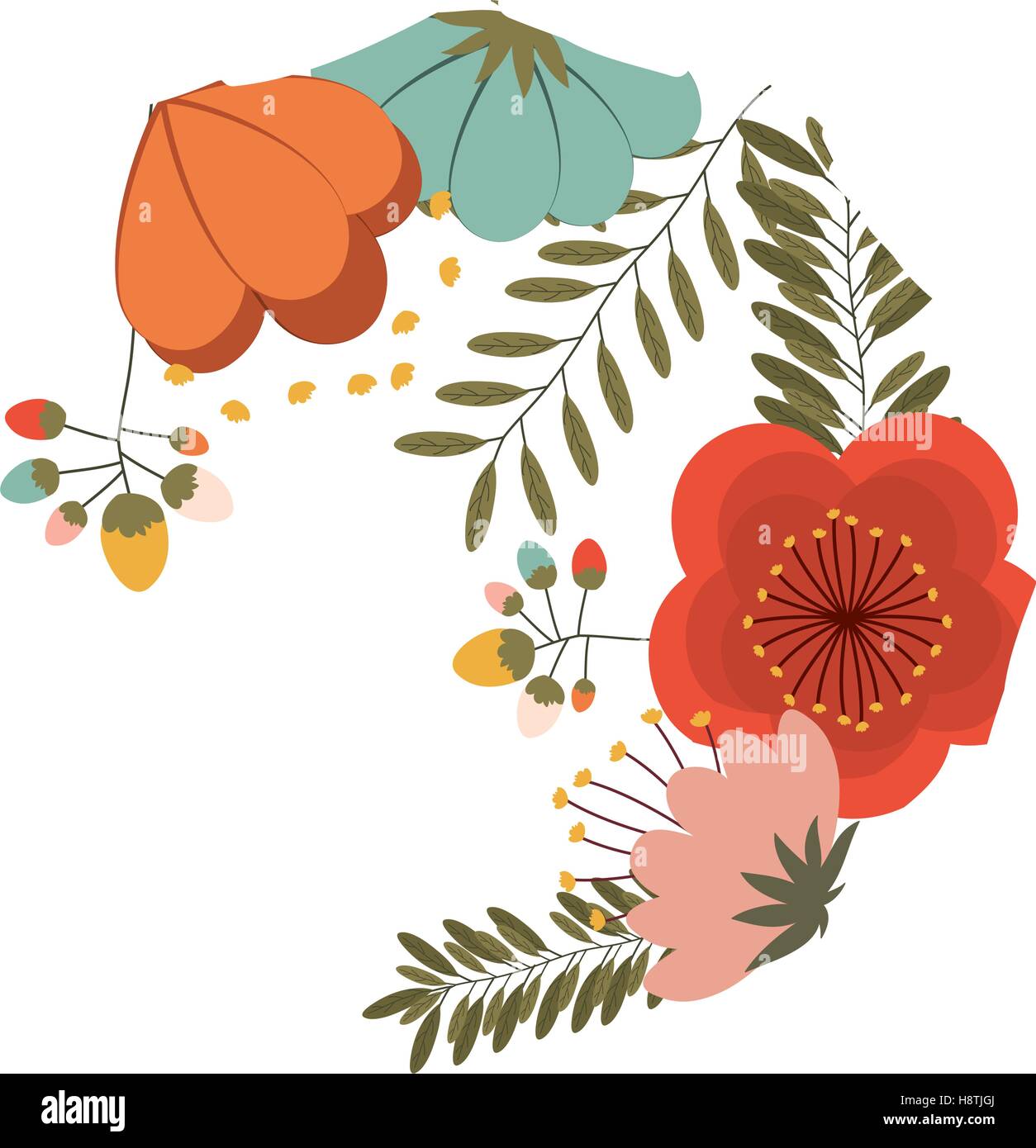 Flowers icon. Decoration rustic garden floral nature plant and spring ...