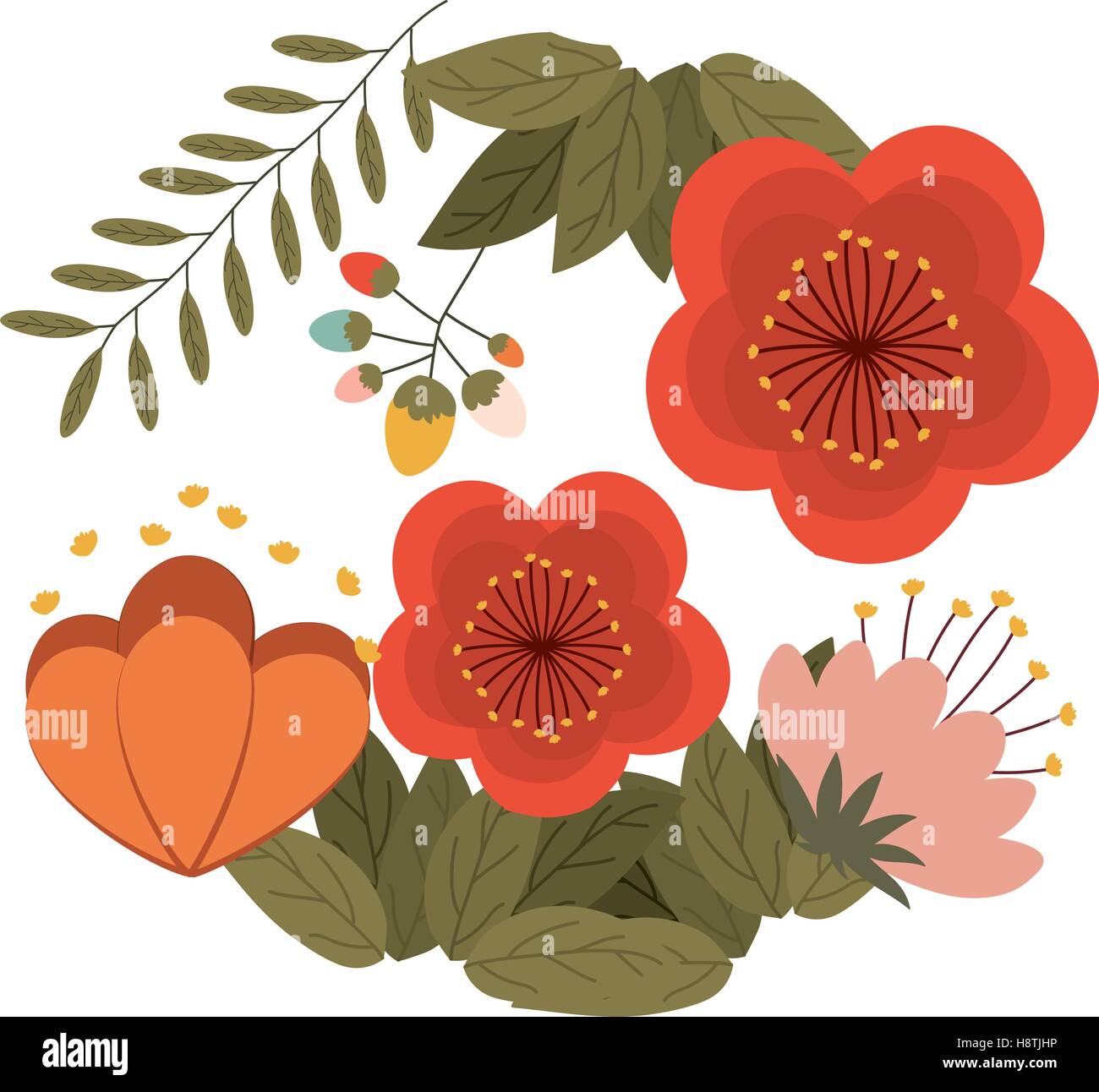 Flowers icon. Decoration rustic garden floral nature plant and spring ...