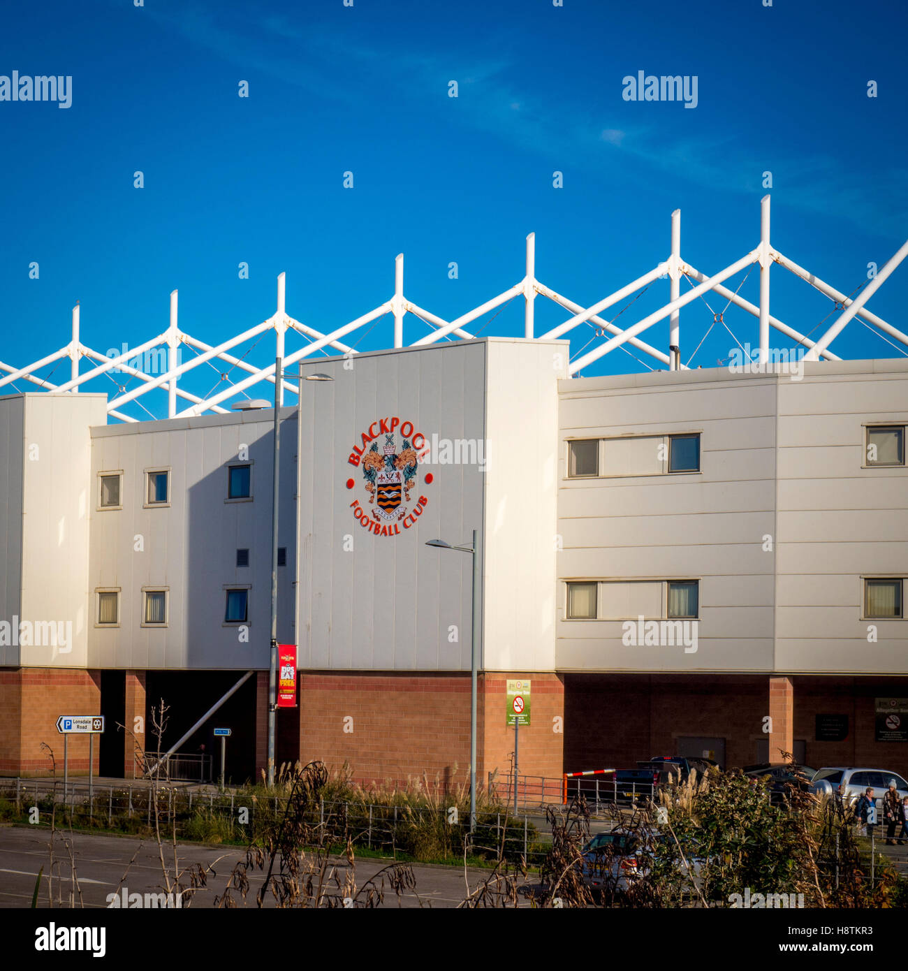 Blackpool Football Club, Bloomfield Road stadium, Blackpool Lancashire, UK. Stock Photo