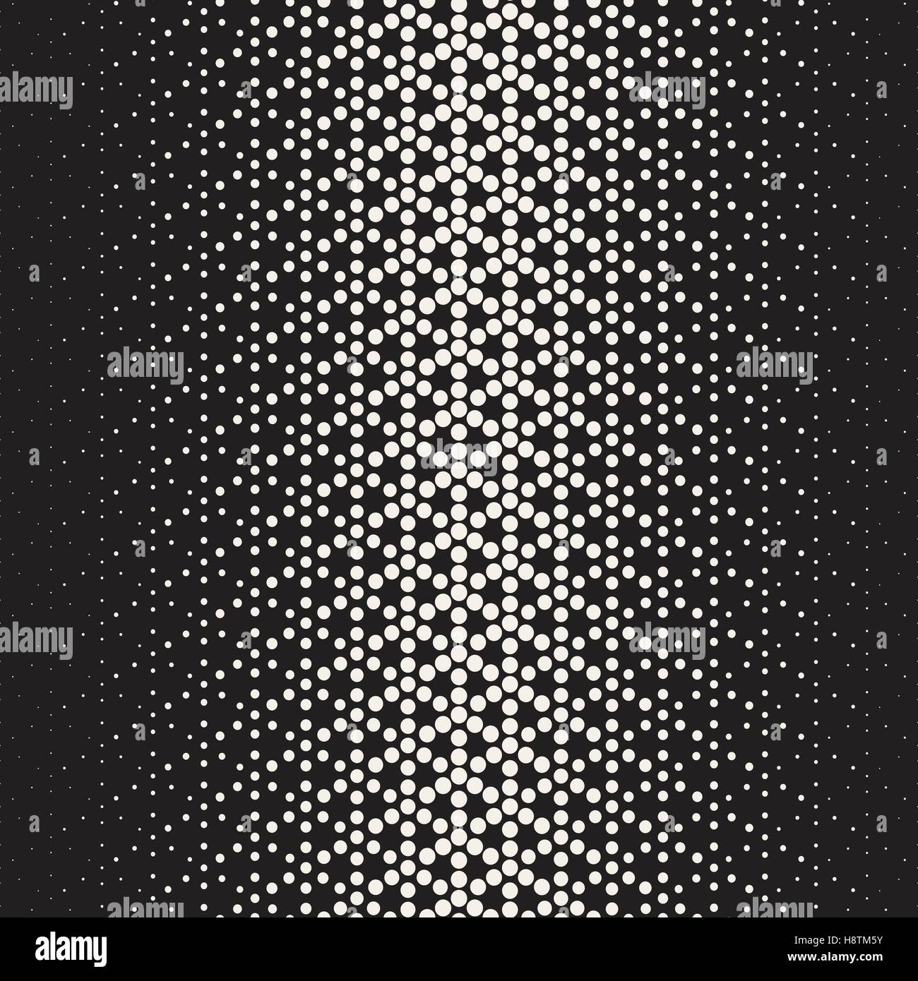 Vector Seamless Black and White Circles Halftone Pattern Stock Vector ...