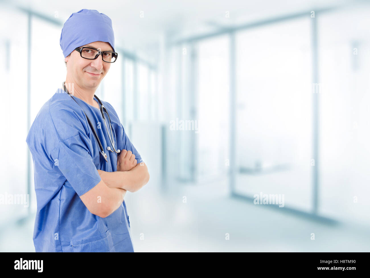 happy male doctor at the hospital Stock Photo - Alamy