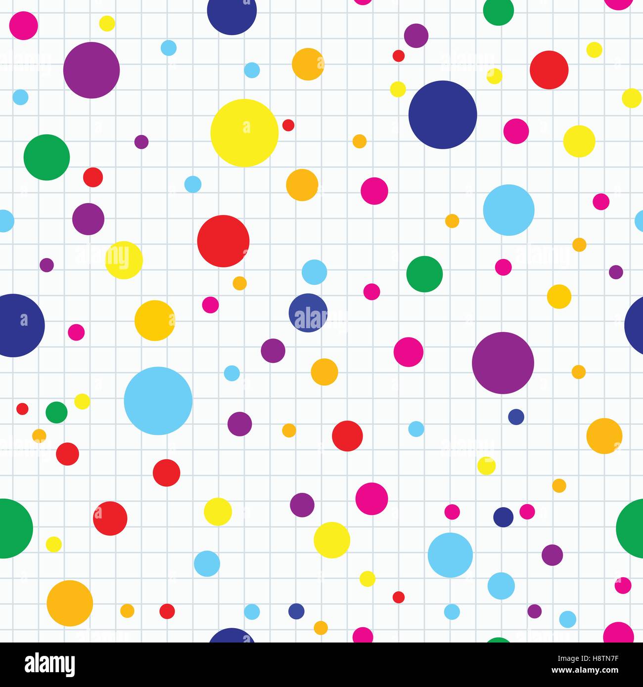 Colorful different dots on the notebook pattern. Seamless background