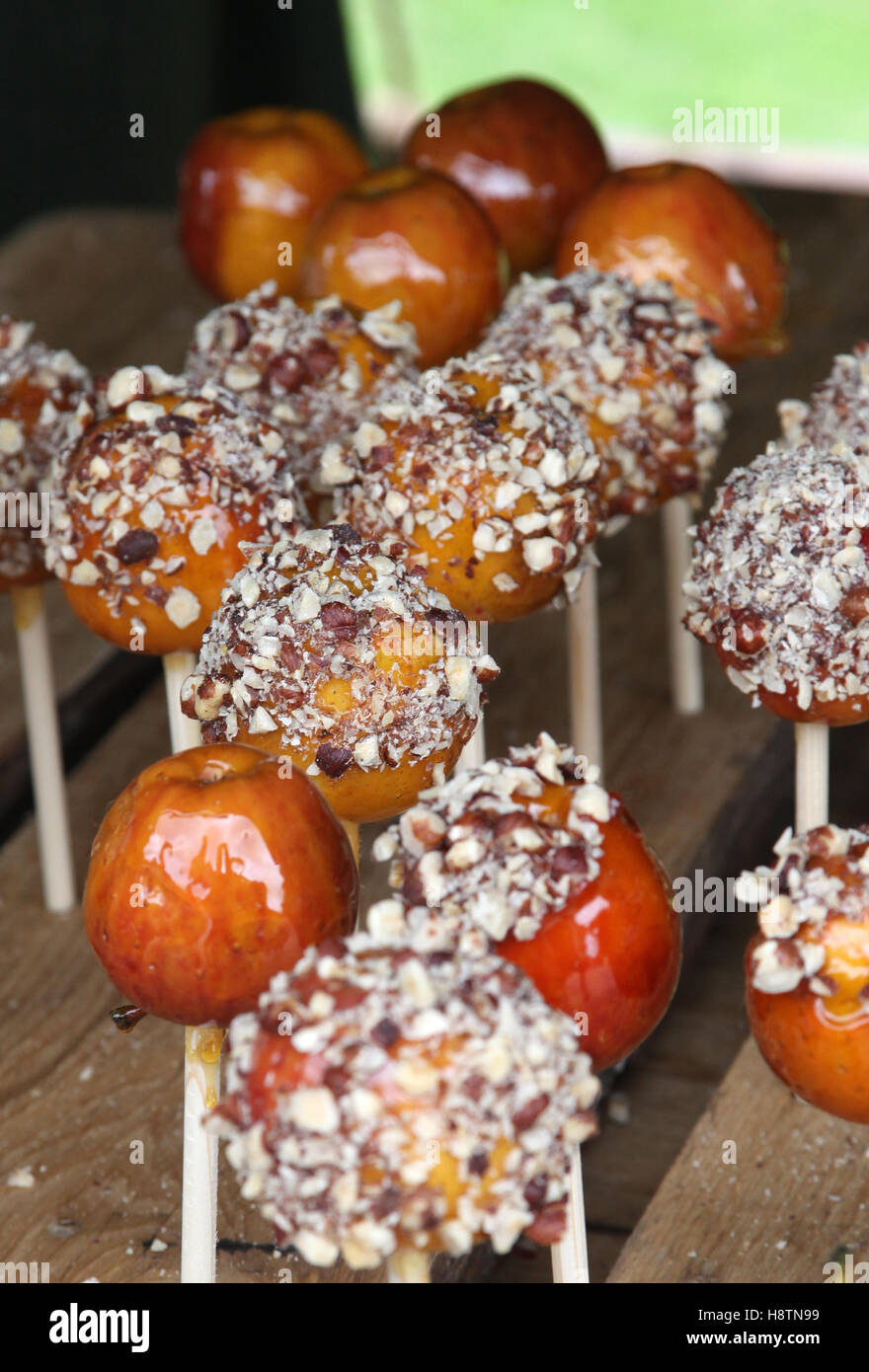 CANDIED APPLES for sale Stock Photo
