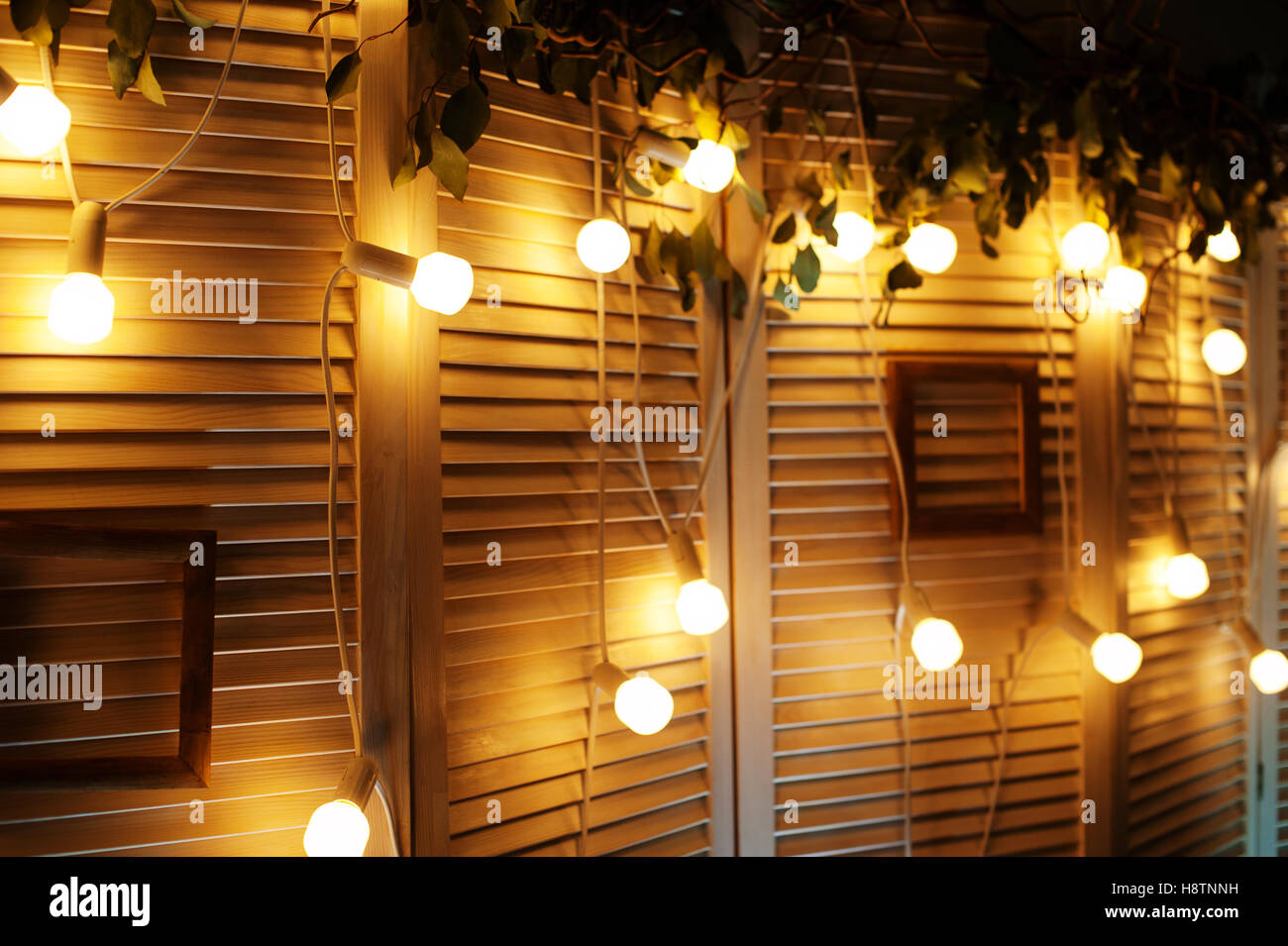 beautiful lights on wall decor for Christmas shoot Stock Photo Alamy