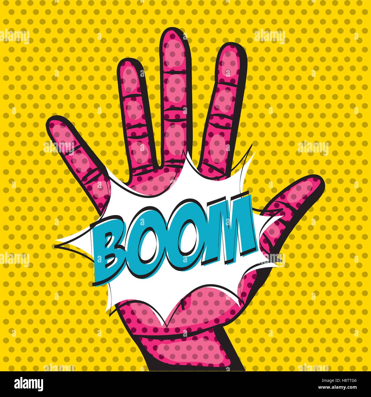 human hand comic design over pop art colorful background. vector ...