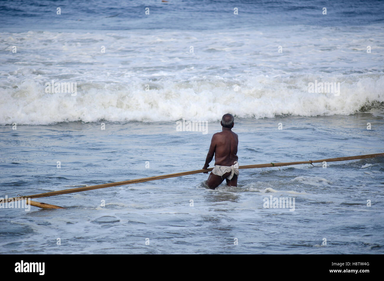 A fisherman, Varkala, Kerala, India Stock Photo Alamy