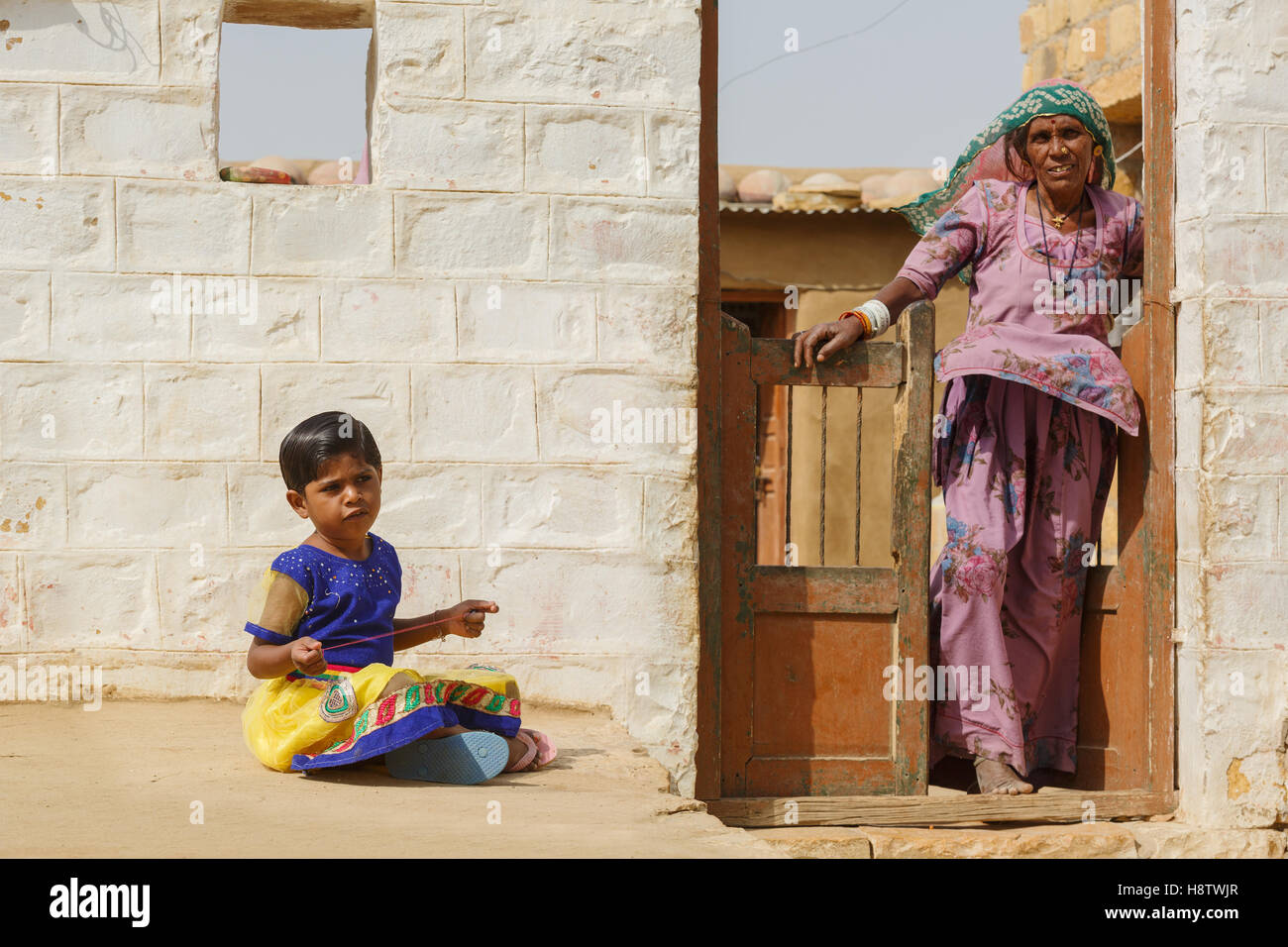 Indian village mother daughter hi-res stock photography and images - Alamy