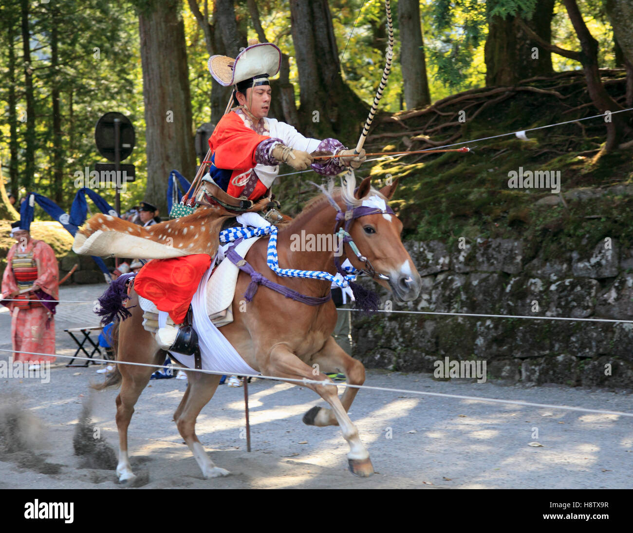 Japan, Nikko, festival, Yabusame, horseback archery Stock Photo Alamy
