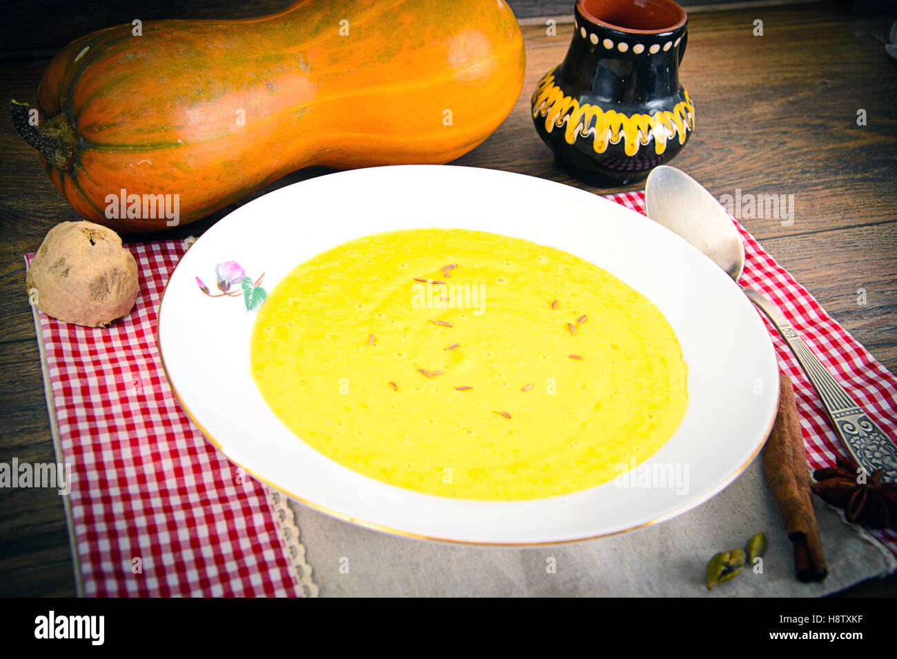 diet-and-healthy-organic-food-pumpkin-soup-stock-photo-alamy