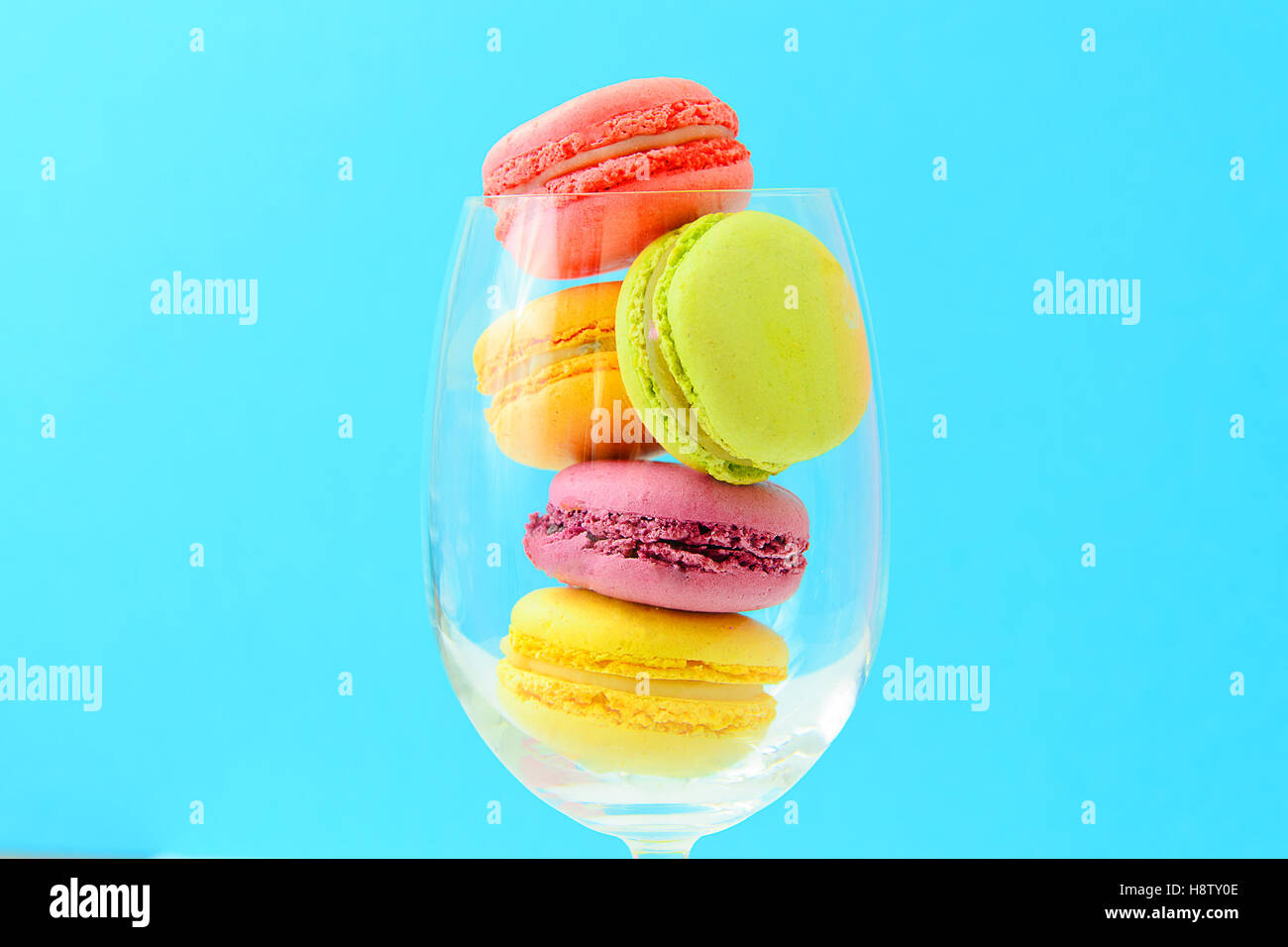 Sweet and Colourful French Macaroons Stock Photo