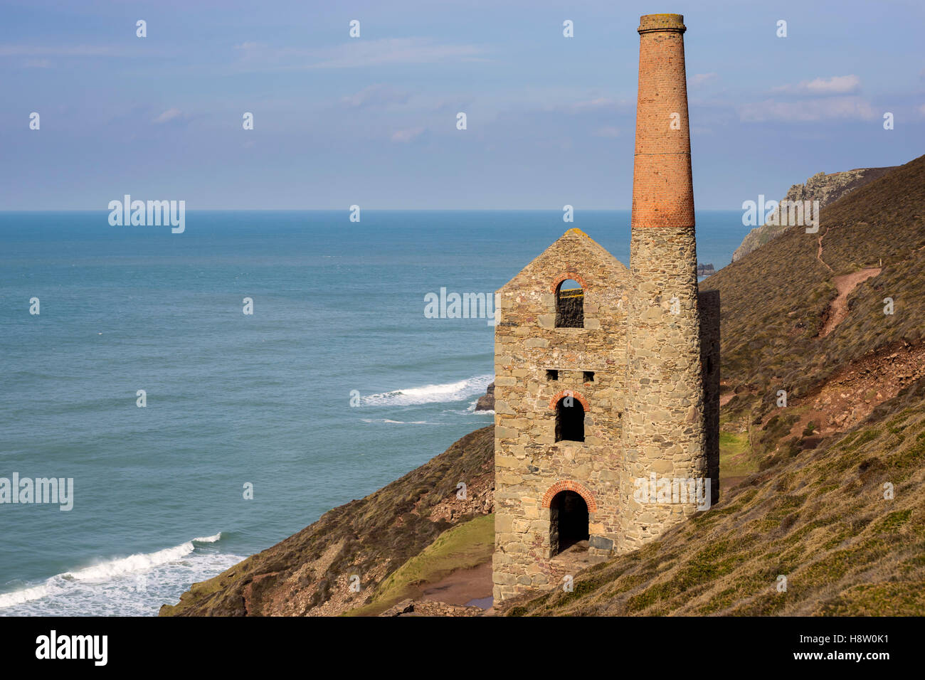 Wheal Coates Towanroath Shaft Engine House, Cornwall, England Stock Photo