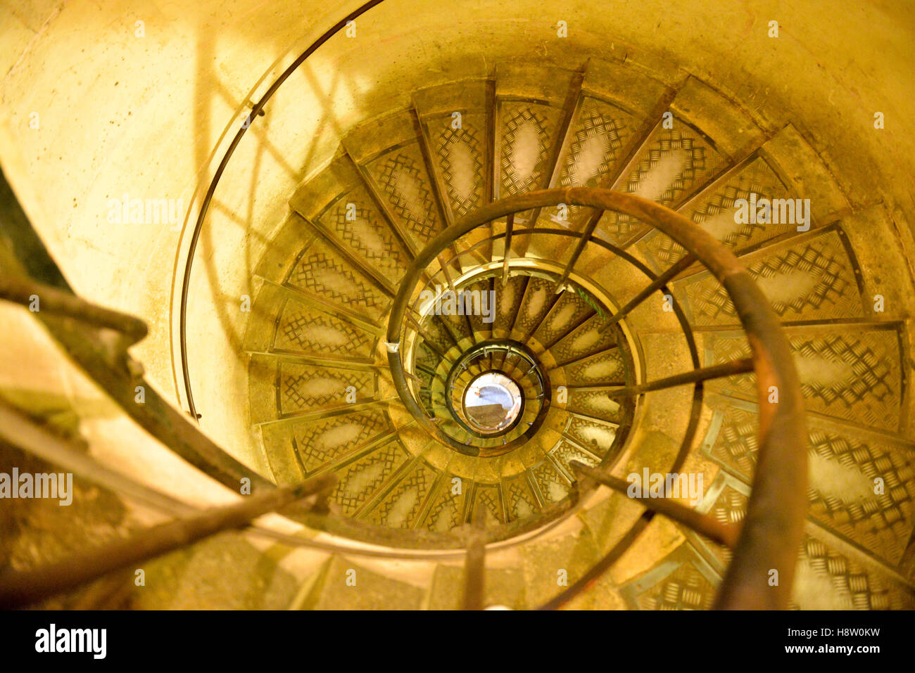 Spiral staircase in the Arc de Triomphe, Paris, France Stock Photo