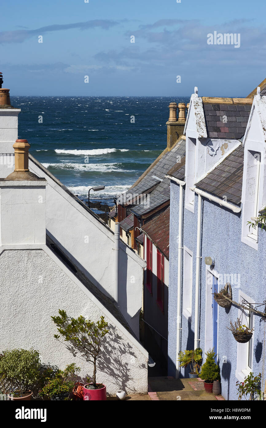 Houses in Gardenstown, Aberdeenshire, Scotland Stock Photo Alamy