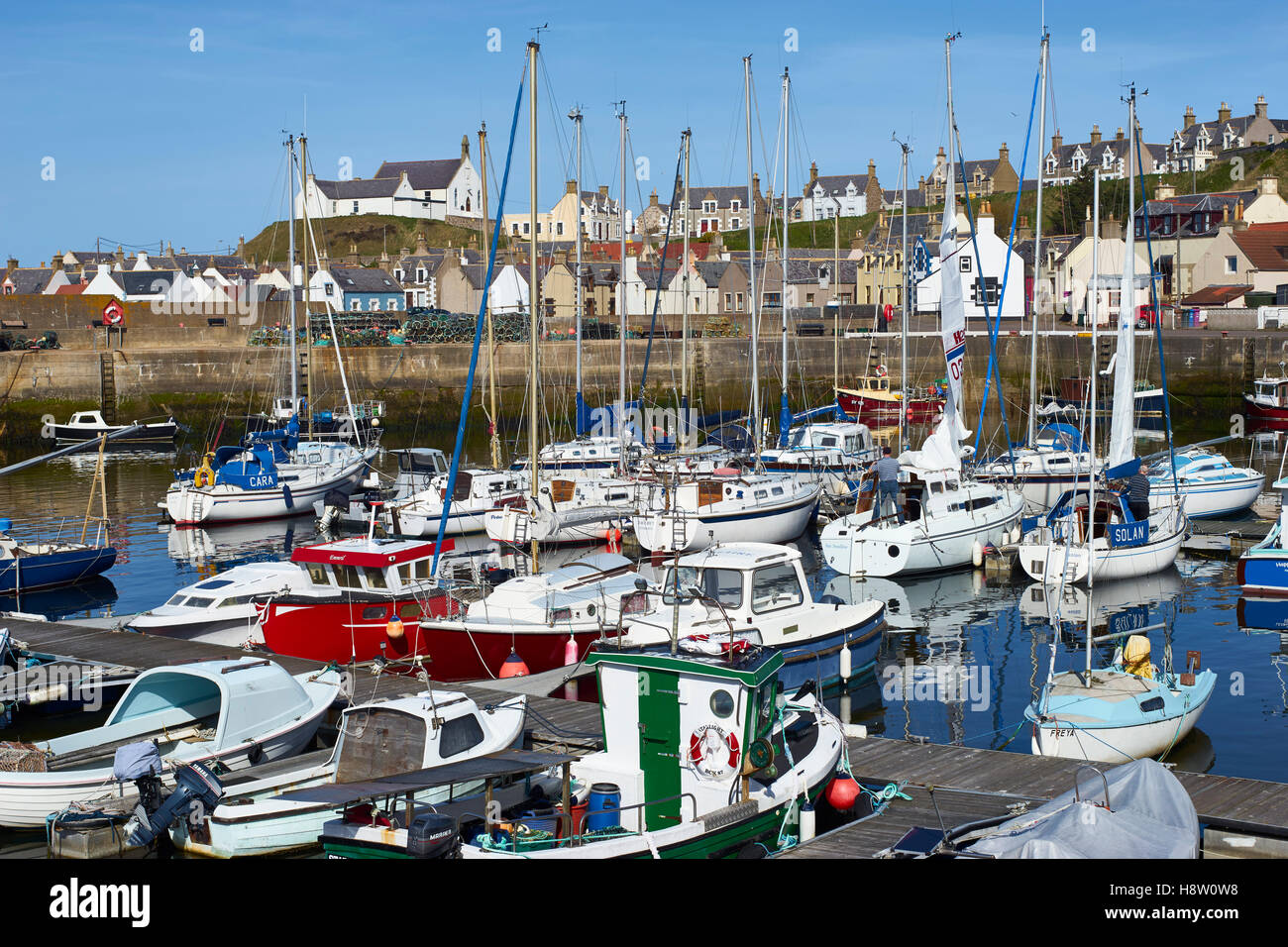 Findochty harbour, Moray, Scotland Stock Photo